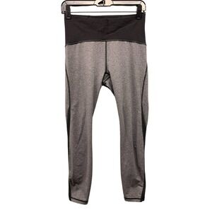 Lululemon Train Times Crop Leggings Women's 8 Gray Black Athletic Yoga Casual